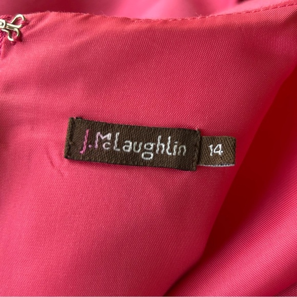 J. McLaughlin Pink Sheath Stretch Wool Blend Pockets Excellent Size 14 - Picture 4 of 6